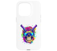 Psychedelic Rebel Skull Graphic T-Shirt: Dope Skull Design Case for iPhone 15 Pro