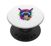 Psychedelic Rebel Skull Graphic T-Shirt: Dope Skull Design PopSockets Adhesive PopGrip