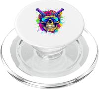 Psychedelic Rebel Skull Graphic T-Shirt: Dope Skull Design PopSockets PopGrip for MagSafe