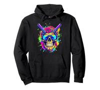 Psychedelic Rebel Skull Graphic T-Shirt: Dope Skull Design Pullover Hoodie