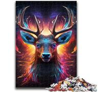 Psychedelic Reindeer 1000 Piece Jigsaw Puzzles for Teenagers Gifts,Help The Brain Exercise Addictive Toys to Cultivate Patience Suitable for Couples (50x75cm)