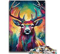 Psychedelic Reindeer 1000 Piece Jigsaw Puzzles for Teenagers,Help The Brain Exercise Addictive Toys to Cultivate Patience Unique Challenge Game (50x75cm)