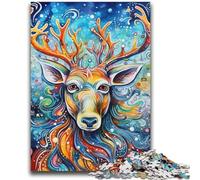 Psychedelic Reindeer 2000 Piece Jigsaw Puzzles for Teenagers,Help The Brain Exercise Addictive Toys to Cultivate Patience Unique Challenge Game (70X100cm)