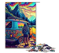 Psychedelic Road Trip Jigsaw Puzzles for Adults Piece Jigsaw Puzzles for Adults for Teenagers Family Game Night Brain-Challenging Gift Idea 1000 PCS(75x50cm)