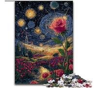 Psychedelic Rose Puzzles 1000 Pieces for Adults, Challenging Game Toys Every Piece Is Unique - Challenging Family Fun Game (50x75cm)