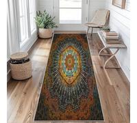 Psychedelic Runner Rug 50x150 cm Long Washable, Boho Exotic Mandala Runner Rug for Hallway Non Slip Carpet, Kitchen Entryway Hall Bedroom Decor, Soft Low Pile Gsl171