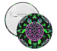 Psychedelic Sea Turtle Badge Metal Round Pins, Lightweight Brooch for Backpack, Fashion Button Pins Badge for Shirts, Jackets, Shawl Coat, Unisex, 12PCS, Tinplate, metal round pins