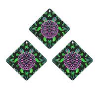 Psychedelic Sea Turtle Car Air Freshener, 3 Pcs Rhombus Hanging Air Freshener Cards, Long Lasting Fragrance Scented Cards for Car, Home, Office Gray-style