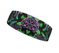 Psychedelic Sea Turtle Headbands for Women & Men Sports Headband, Fits All Head Sizes, Ultra Absorbent & Non-Slip Sweatband for Running, Yoga, Gym
