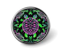 Psychedelic Sea Turtle Round Badge Brooch Lightweight Lapel Tie Pins Unique Gifts Metal Brooch Badge For Hat Shirt Clothing Bags Decoration