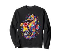 Psychedelic Seahorse Cocktail Tropical Beach Art Seahorse Sweatshirt