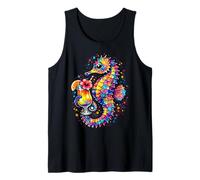 Psychedelic Seahorse Cocktail Tropical Beach Art Seahorse Tank Top