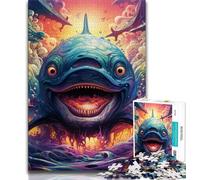 Psychedelic Shark Adult Jigsaws 1000 Pieces Difficult,Help The Brain Exercise Addictive Toys to Cultivate Patience Great Gift 38x52cm