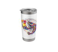 Psychedelic Shrimp Cocktail Tropical Beach Art Shrimp Stainless Steel Insulated Tumbler
