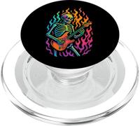 Psychedelic Skeleton Guitar Player Rock Music PopSockets PopGrip for MagSafe