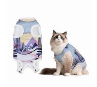 Psychedelic ski Resort Dog Surgery Suit Recovery Suit, Breathable Full Body Dog & Cat Surgical Suit with Cute Prints, Alternative to Cone for Spay Neuter Wound Care, Male & Female Pets Small