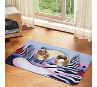 Psychedelic ski Resort Pet Feeding Mat Dog Cat Eating Food Absorbent Leather Tablecloth for and Water Bowl Waterproof No Stains Quick Dry Non-Slip 23.62 * 15.75IN