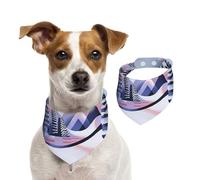 Psychedelic ski Resort Pet Scarf Dog Bandanas Spring Summer Soft Cotton Puppy Scarfs Adjustable Accessories for Small Medium Large Girl Boy Pup Medium