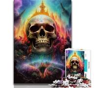 Psychedelic Skull 1000 Piece Jigsaw Puzzle for Adults Teens,Challenging Game Gifts for Is Ideal As A Gift for The Whole Family (75x50cm)