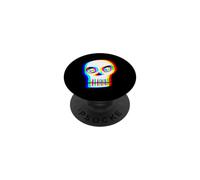 Psychedelic Skull Halloween Trippy Cartoon Design PopSockets Adhesive PopGrip