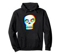 Psychedelic Skull Halloween Trippy Cartoon Design Pullover Hoodie