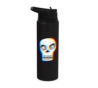Psychedelic Skull Halloween Trippy Cartoon Design Stainless Steel Insulated Water Bottle