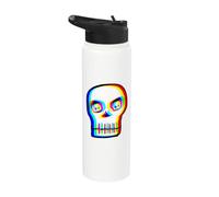 Psychedelic Skull Halloween Trippy Cartoon Design Stainless Steel Insulated Water Bottle