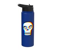 Psychedelic Skull Halloween Trippy Cartoon Design Stainless Steel Insulated Water Bottle