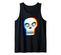 Psychedelic Skull Halloween Trippy Cartoon Design Tank Top