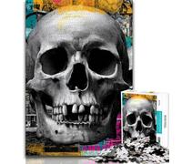 Psychedelic Skull Jigsaw Puzzles for Teenagers 1000 Pieces,Challenging Game Gifts for Is Ideal As A Gift for The Whole Family (38x26cm)