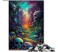Psychedelic Skull Road 1000 Piece Jigsaw Puzzles for Teenagers Gifts, Challenging To Complete But Fun And Humorous Birthday Present, Gifts, Wall Art (26x38cm)