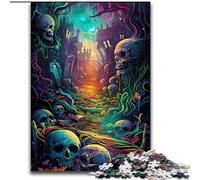 Psychedelic Skull Road 1000 Pieces Jigsaw Puzzle For Adults Teens, Fun Games Wall Decoration Unique Birthday And Xmas Gifts (50x75cm)