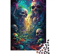 Psychedelic Skull Road Puzzle Brain Teaser 100% Recycled Cardboard Jigsaw Puzzle for Kids And Adults Age 12 Years Up 1000pcs (38x26cm)
