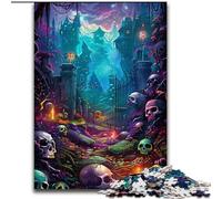 Psychedelic Skull Road Puzzles 1000 Pieces for Teenagers, Suitable for People Aged 14 And Above Home Decoration Gift Ideas (26x38cm)