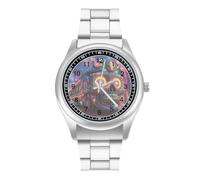 Psychedelic Skull Train Simple Stainless Watch Fashion Designer Wristwatch Easy Reader Analog Watches Gifts for Men