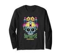 Psychedelic Skull with Mushrooms & Third Eye Art Long Sleeve T-Shirt