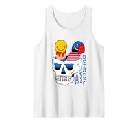 Psychedelic Skull with Mushrooms & Third Eye Art Tank Top