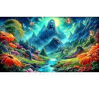 psychedelic-sky 1000 Pieces Jigsaw Puzzles for Adults Challenging Game Jigsaw Puzzle Home Decors for Family Decorations 38x26cm/1000pcs