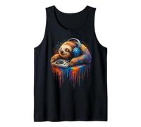 Psychedelic Sloth DJ Cute Rave Animal Music Gifts Tank Top