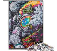 Psychedelic Smoke Astronaut 1000 Piece Jigsaw Puzzle for Adults Teens, Educational Games DIY Toys with Matching Poster And Trivia Sheet for Age 14+ (50x75cm)