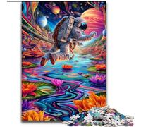 Psychedelic Smoke Astronaut 1000 Piece Jigsaw Puzzles for Teenagers Gifts, Educational Family Game Suitable for Desktop Decoration (50x75cm)