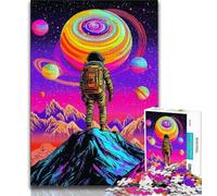 Psychedelic Smoke Astronaut Jigsaw Puzzles 1000 Pieces for Adults Teens,Toys Educational Games Stress Relieving Great Gifts And Toys (75x50cm)