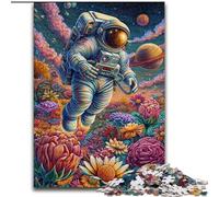 Psychedelic Smoke Astronaut Jigsaw Puzzles for Adults 1000 Piece Puzzle, Brain Intelligence Challenge Addictive Toys for Home Decoration (26x38cm)