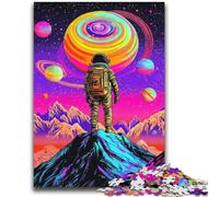 Psychedelic Smoke Astronaut JigsawPuzzle 1000 Pieces for Teenagers,Challenging To Complete But Fun And Humorous Birthday Present,Gifts,Wall Art (38x52cm)