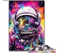 Psychedelic Smoke Astronaut JigsawPuzzle 1000 Pieces for Teenagers, for Age 14+ Fun Games Fun Activities at Home, Birthday Gifts, Travel Gifts (26x38cm)
