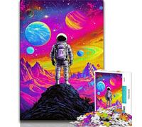 Psychedelic Smoke Astronaut Puzzles for Teenagers 1000 Pieces,Help The Brain Exercise Addictive Toys to Cultivate Patience Great Gift (75x50cm)