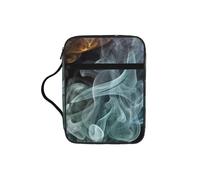 Psychedelic Smoke Bible Cover for Women - Stylish Large Bible Case for Men, Multi-Functional Carrying Book Cover Church Bag with Handle and Zipper Pocket - Bible Bag Christian Gifts