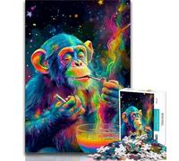 Psychedelic Smoke Cat 1000 Piece Jigsaw Puzzle for Adults And Teenagers,for Educational Game Challenge Toy for Is Ideal As A Gift for The Whole Family (38x26cm)