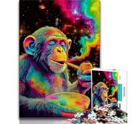 Psychedelic Smoke Cat Adult Jigsaws 1000 Pieces Difficult,Challenging Family Activity Games DIY Toy for Home Wall Decor Gifts (75x50cm)