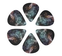 Psychedelic Smoke Print Guitar Picks 6 Pack With Organizer Storage Bag 0.46 0.71 0.96mm Guitar Plectrums Guitars Accessories For Bass Electric Acoustic Guitars